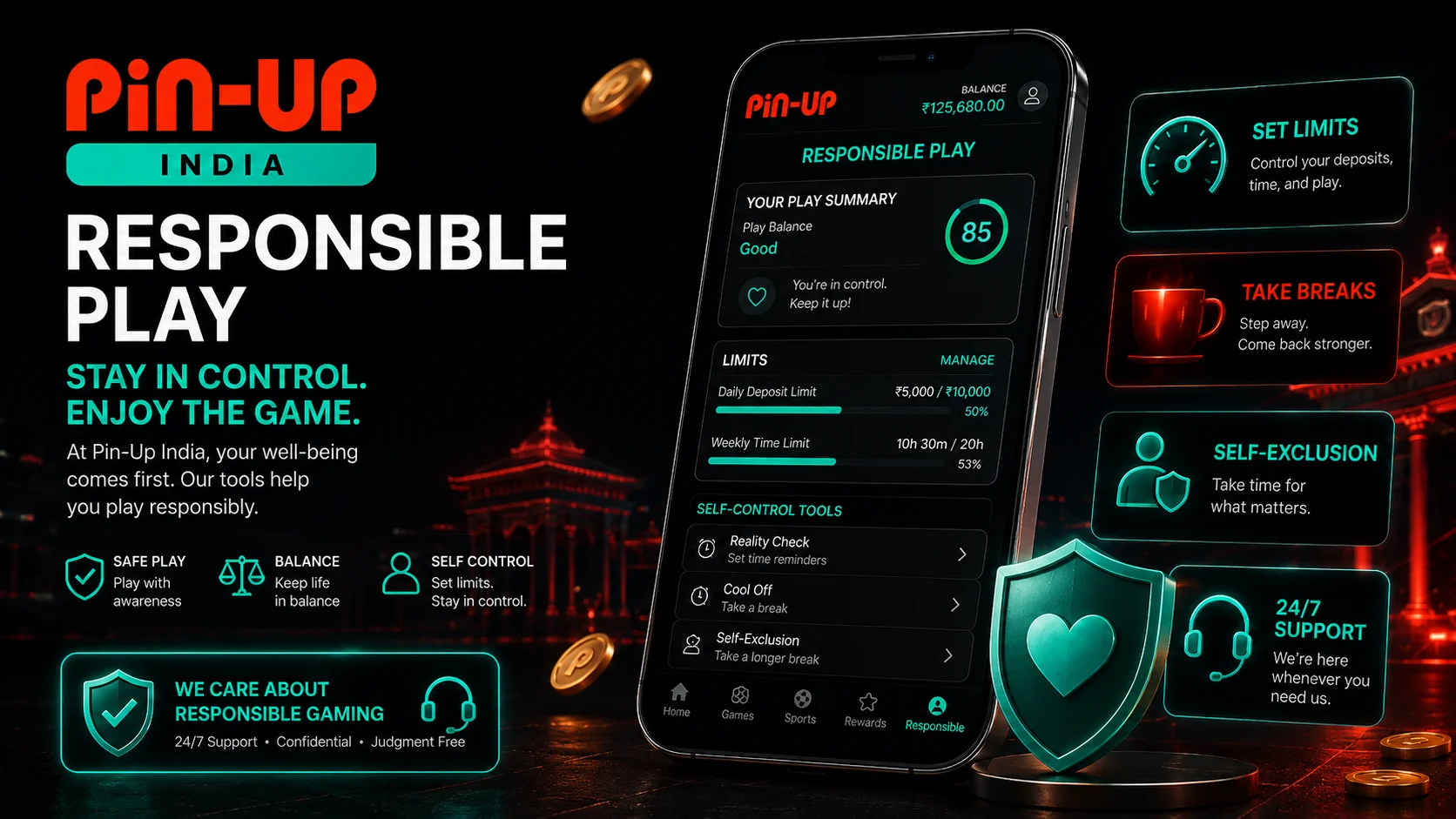 Pin-Up India responsible hero balance